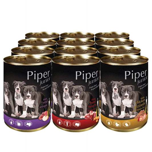 Karma dla psa PIPER Mix smaków zestaw 12x 400 g